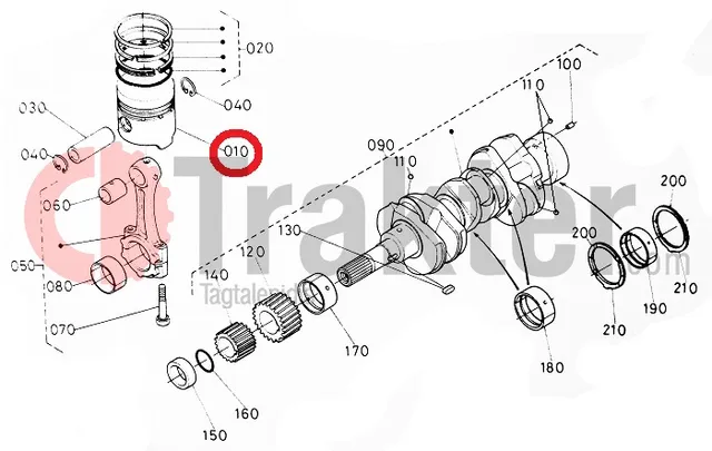 ΠΙΣΤΟΝΙ ΚΑΙ ΕΛΑΤΗΡΙΑ ΣΕΤ 0.5 ΤΡΙΦΥΛΛΙ ORIGINAL KUBOTA H1600-21900 16261-21910 16060-21910