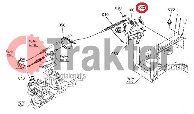 ΠΕΝΤΑΛ ΠΟΔΟΓΚΑΖΟΥ ΚΑΛΥΜΜΑ ORIGINAL KUBOTA 37410-44850