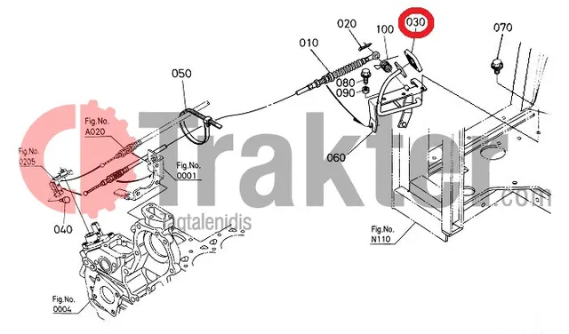 ΠΕΝΤΑΛ ΠΟΔΟΓΚΑΖΟΥ ΚΑΛΥΜΜΑ ORIGINAL KUBOTA 37410-44850