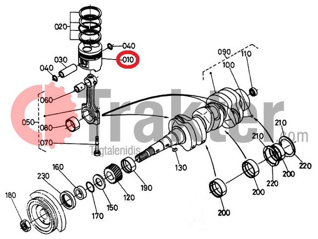 ΠΙΣΤΟΝΙ 0,5 ORIGINAL KUBOTA 19077-21910 19077-21912