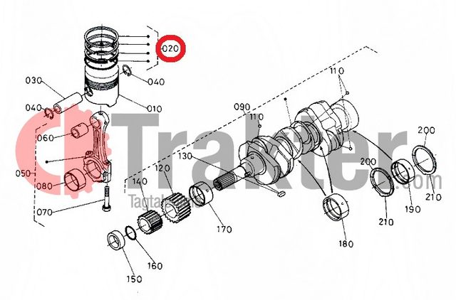 ΕΛΑΤΗΡΙΑ ΠΙΣΤΟΝΙΟΥ 0,5 ORIGINAL KUBOTA 15901-21090 15901-21092