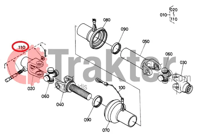 ΣΤΑΥΡΟΣ PTO ΔΙΧΑΛΟ ΑΣΦΑΛΕΙΑ ORIGINAL KUBOTA 70678-58220