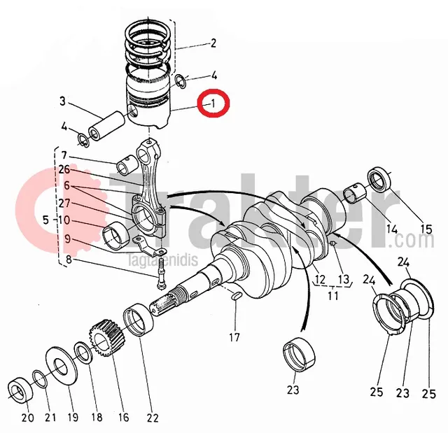 PISTON STANDARD ORIGINAL KUBOTA 15221-21110