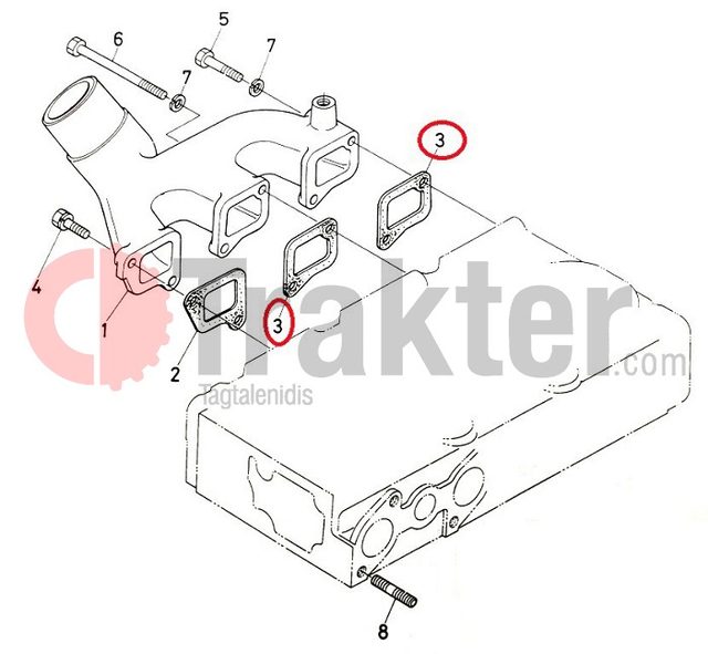 ΦΛΑΝΤΖΑ ΕΙΣΑΓΩΓΗΣ 2&3&4 ORIGINAL KUBOTA 15261-11830 15261-11831 15263-11830