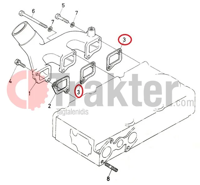 ΦΛΑΝΤΖΑ ΕΙΣΑΓΩΓΗΣ 2&3&4 ORIGINAL KUBOTA 15261-11830 15261-11831 15263-11830