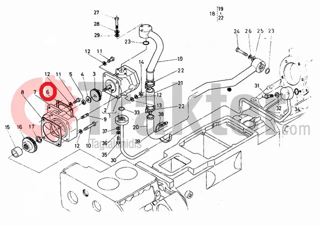 ΥΔΡΑΥΛΙΚΗ ΑΝΤΛΙΑ ΦΛΑΝΤΖΑ ORIGINAL KUBOTA 35394-37870 34150-37870 34150-37871