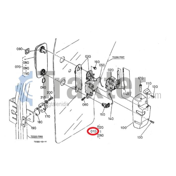 ΠΟΡΤΑΣ ΔΕΞΙΑΣ ΧΕΡΟΥΛΙ ΜΗΧΑΝΙΣΜΟΣ ORIGINAL KUBOTA T0270-86010 - Εικόνα 1
